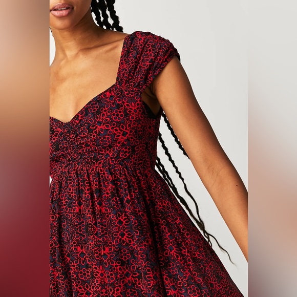 🌻🆕FREE PEOPLE Tabitha Mini Dress-Black Combo - Picture 3 of 16